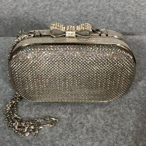 Silver Metallic Evening Clutch bag